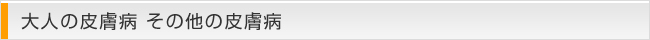 大人の皮膚病 その他の皮膚病
